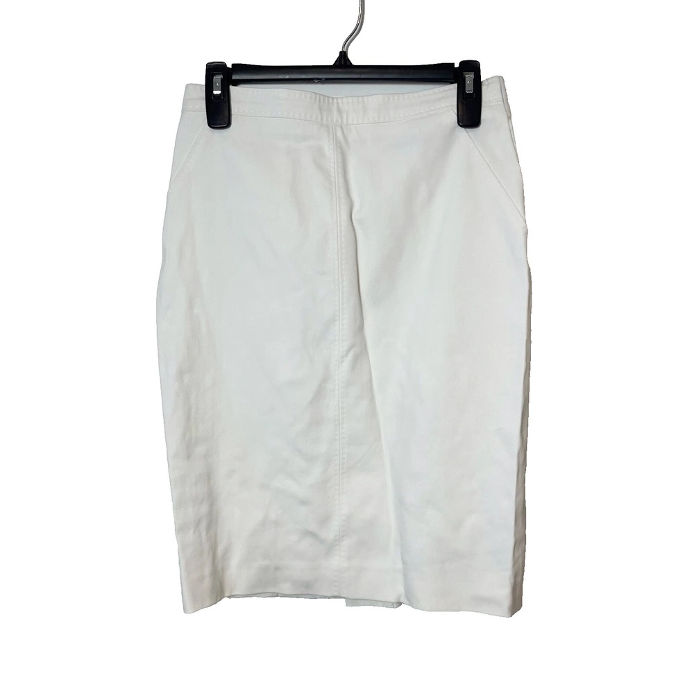 Les Copains Colombo Knee Length Straight & Pencil Skirt‎ Womens S White Zip